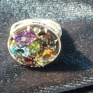 Beautiful Sterling Silver Multi-Gemstone Ring